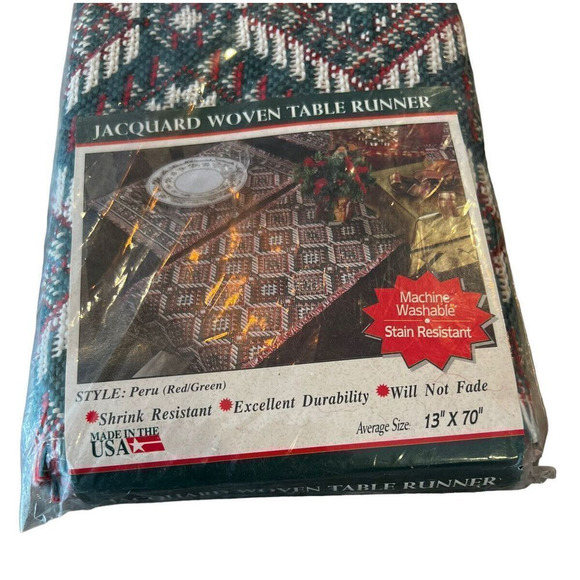 Jacquard Woven Table Runner, Vintage Never Opened - Picture 1 of 4